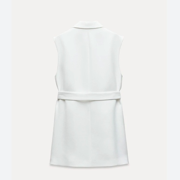 NWT Zara LONG BELTED DOUBLE BREASTED VEST size small - Picture 2 of 3